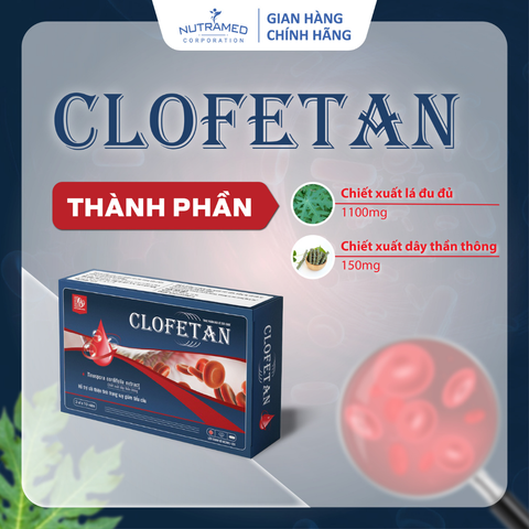 Viên uống Clofetan Nutramed – Hỗ trợ tái tạo tiểu cầu, giảm nguy cơ xuất huyết, cho người bị sốt xuất huyết (30 viên)