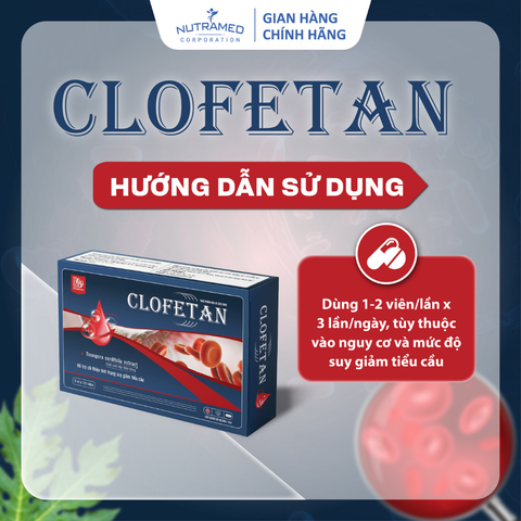Viên uống Clofetan Nutramed – Hỗ trợ tái tạo tiểu cầu, giảm nguy cơ xuất huyết, cho người bị sốt xuất huyết (30 viên)