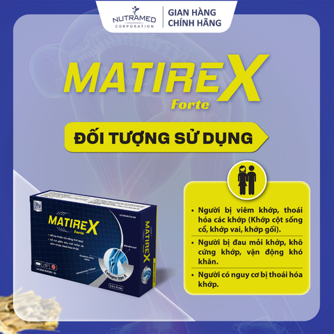 Viên uống Matirex Forte hỗ trợ giảm đau giúp tái tạo sụn khớp và xương dưới sụn (30 viên)