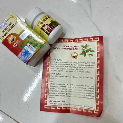 Viên Uống Hỗ Trợ Xương Khớp Song Long Thống Phong Đan Malaysia - Giảm Đau Nhức Khớp, Tăng Cường Linh Hoạt, 3 Tem