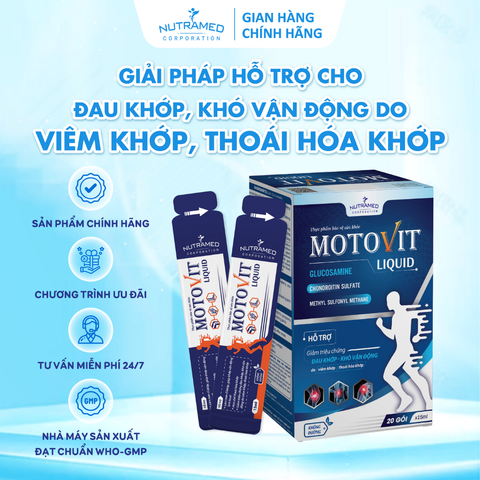 Gói Uống Motovit Liquid Hỗ Trợ Đau Khớp, Viêm Khớp & Thoái Hóa Khớp - 20 Gói 15ml - Sản Phẩm Bổ Trợ Xương Khớp Nutramed