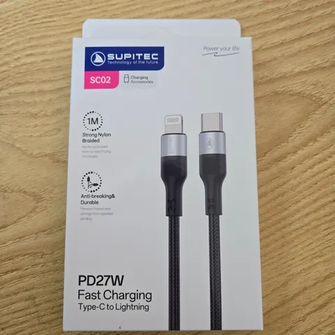 Cáp Sạc Nhanh 27W Type C to Lightning Dây Dù Bền Bỉ - Sạc Ổn Định Cho Thiết Bị Apple, Chiều Dài 1m, An Toàn Trong Suốt Quá Trình Sử Dụng