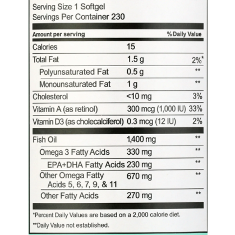 Dầu Cá Alaska Hoang Dã Kirkland Signature 1400mg 230 Viên - Omega-3 Tự Nhiên, Chất Lượng Cao, Bảo Vệ Môi Trường