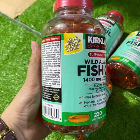 Dầu Cá Alaska Hoang Dã Kirkland Signature 1400mg 230 Viên - Omega-3 Tự Nhiên, Chất Lượng Cao, Bảo Vệ Môi Trường