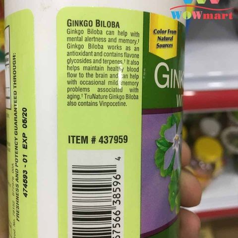 Viên uống bổ não Trunature Ginkgo Biloba với Vinpocetine 300 viên - Tăng cường trí nhớ và khả năng tập trung tự nhiên