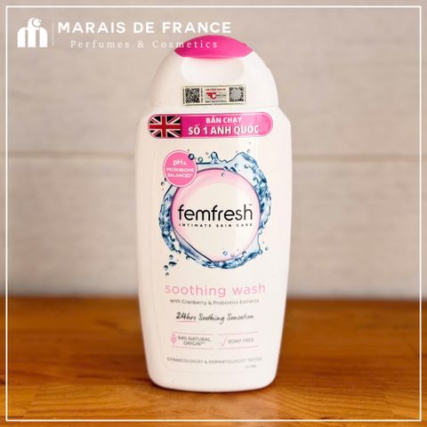 Dung Dịch Vệ Sinh Phụ Nữ Femfresh 250ml - Chính Hãng Anh, Dịu Nhẹ, Khử Mùi, Cân Bằng pH, An Toàn Cho Da Nhạy Cảm