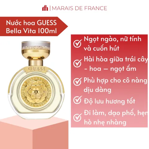 Nước Hoa Nữ Guess Bella Vita EDP 100ml – Hương Ngọt Ngào, Nữ Tính & Cuốn Hút