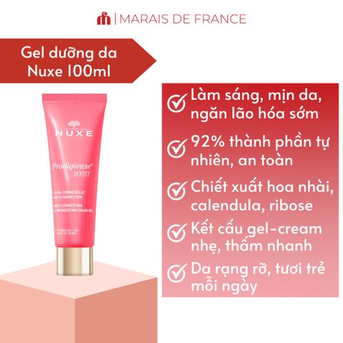 Kem Dưỡng Nuxe Prodigieuse Boost 40ml - Gel Dưỡng Ẩm Hỗ Trợ Làm Sáng Da và Cải Thiện Nếp Nhăn cho Da Thường và Da Hỗn Hợp