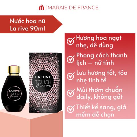 Nước Hoa Nữ La Rive Touch of Woman Eau de Parfum 90ml - Hương Ngọt Sang Trọng Quyến Rũ Dùng Buổi Tối