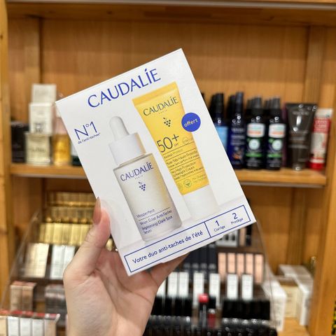 Combo Chăm Sóc Da Caudalie Vinoperfect - Serum Sáng Da + Kem Chống Nắng Bảo Vệ Da, Giúp Mờ Thâm, Làm Đều Màu Da