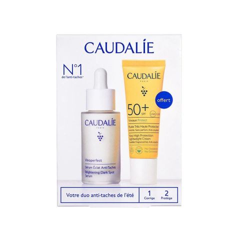 Combo Chăm Sóc Da Caudalie Vinoperfect - Serum Sáng Da + Kem Chống Nắng Bảo Vệ Da, Giúp Mờ Thâm, Làm Đều Màu Da