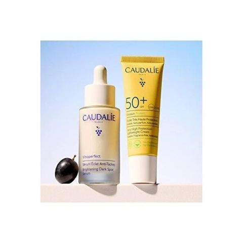 Combo Chăm Sóc Da Caudalie Vinoperfect - Serum Sáng Da + Kem Chống Nắng Bảo Vệ Da, Giúp Mờ Thâm, Làm Đều Màu Da