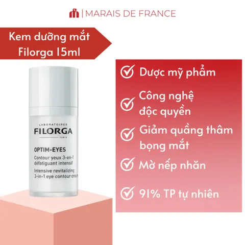 UNBOX Kem Dưỡng Mắt 3 Trong 1 Filorga Optim-Eyes 15ml – Giảm Quầng Thâm, Bọng Mắt, Nếp Nhăn Hiệu Quả