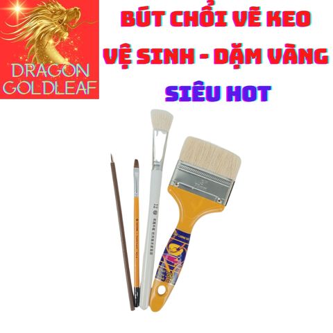 Combo Bút Cọ Vẽ Dát Vàng Chuyên Nghiệp - Siêu Bền Đẹp, Không Rụng Lông, Phù Hợp Vẽ Hoa Văn Nhỏ, Dùng Cho Nghệ Nhân Tranh Sơn Gold
