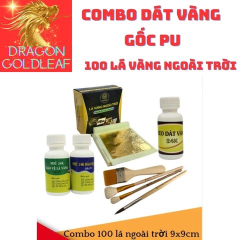 Combo Dát Vàng Gốc PU 100 Lá 9cm Dùng Ngoài Trời Cho Mũ Bảo Hiểm, Ô Tô, Xe Máy, Tượng Ngoài Trời - Bảo Vệ và Làm Sáng Đồ Vật