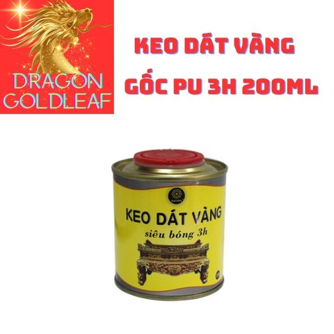 Keo Dát Vàng 200ml Gốc PU 3H Dùng Cho Gỗ, Kim Loại, Nhựa, Đá, Thủy Tinh, Gốm Sứ - Sản Phẩm Nghệ Thuật Tạo Hiệu Ứng Sang Trọng
