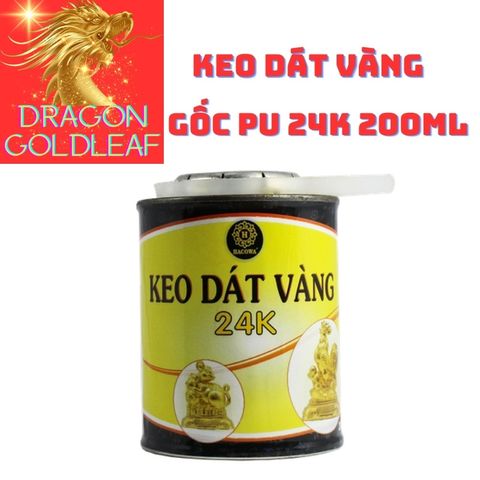Keo Dát Vàng 24K PU 200ml - Chất Dùng Cho Gỗ, Kim Loại, Nhựa, Đá, Thủy Tinh, Gốm Sứ - Combo Sáng Tạo Nghệ Thuật