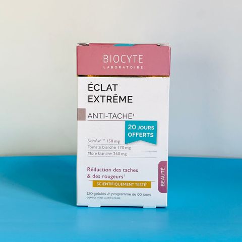 Viên Uống Sáng Da Biocyte Éclat Extrême 120 Viên - Hỗ Trợ Mờ Thâm Nám, Da Rạng Rỡ Từ Chiết Xuất Dầu Tằm Trắng và Cà Chua Trắng Chính Hãng Pháp