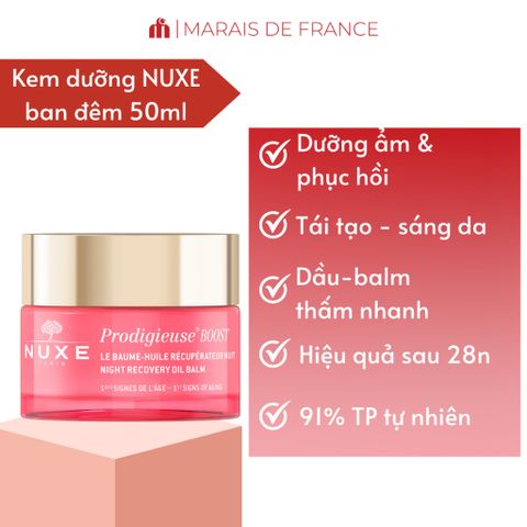 Kem Dưỡng Ban Đêm Nuxe Prodigieuse Boost 50ml - Phục Hồi Da, Căng Mịn & Sáng Da Tự Nhiên, Chăm Sóc Da Mặt Chất Lượng Pháp