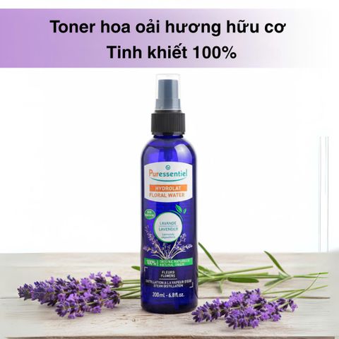 Nước Hoa Hồng Hữu Cơ Puressentiel Lavender 200ml - Toner Cân Bằng Da Dầu, Làm Dịu & Kiểm Soát Bã Nhờn