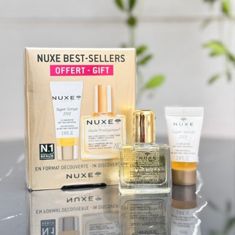 Bộ Sản Phẩm Mini Nuxe Best-Sellers - Tinh Chất Super Serum [10] & Dầu Khô Huile Prodigieuse Dưỡng Da Du Lịch, Chăm Sóc Da Mặt Chính Hãng