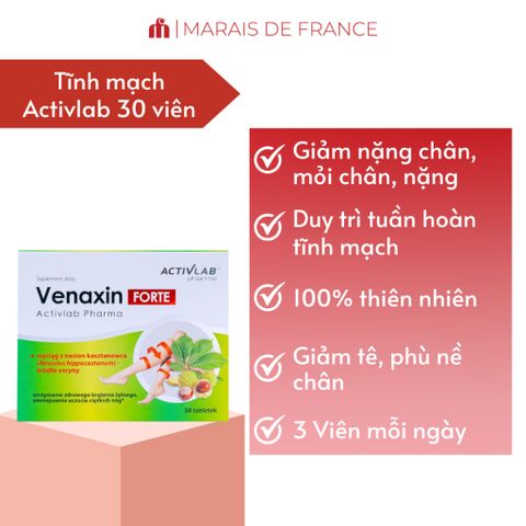 Viên uống hỗ trợ tĩnh mạch Venaxin FORTE giảm nặng chân 30 viên