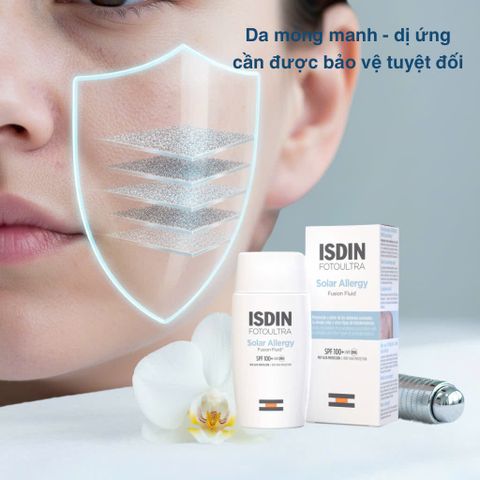 Kem Chống Nắng Isdin FotoUltra Solar Allergy Fusion Fluid SPF50+ - Bảo Vệ Da Nhạy Cảm, Dưỡng Ẩm và Làm Dịu Da 50ml