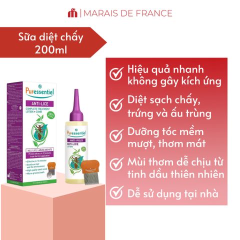 Tinh Chất Diệt Chấy Puressentiel - Giải Pháp Hoàn Toàn Cho Mái Tóc Khỏe Mạnh, An Toàn, Hiệu Quả Chỉ Trong 10 Phút - 100ml