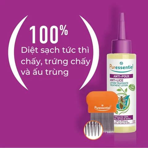 Tinh Chất Diệt Chấy Puressentiel - Giải Pháp Hoàn Toàn Cho Mái Tóc Khỏe Mạnh, An Toàn, Hiệu Quả Chỉ Trong 10 Phút - 100ml