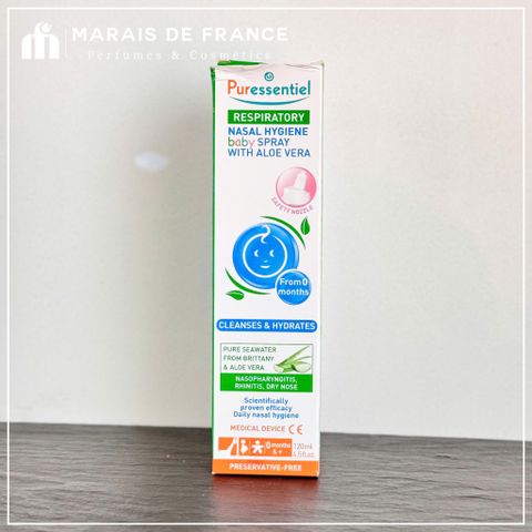 Xịt Rửa Mũi Puressentiel Baby 100ml - Nước Biển & Lô Hội Dưỡng Ẩm Dịu Nhẹ Cho Trẻ Sơ Sinh 0+ Tháng