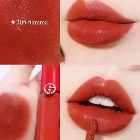 Son Kem Giorgio Armani Lip Maestro 205 Flamma - Tông Đỏ Gạch Sang Trọng, Son Môi Mượt Mà, Phong Cách Thanh Lịch, Trang Điểm Hiện Đại