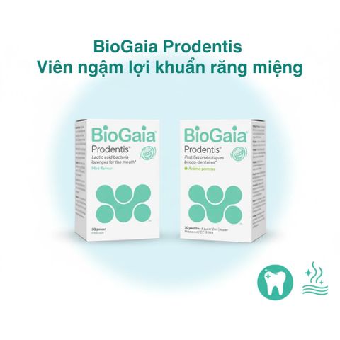 BioGaia Prodentis - Viên Ngậm Lợi Khuẩn Thơm Miệng Chăm Sóc Răng Miệng (30 Viên) - Hương Vị Táo & Bạc Hà Tươi Mát