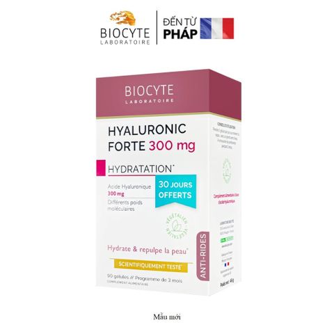 Viên Uống Biocyte Hyaluronic Forte 300mg - Bổ Sung Hyaluronic Acid Giúp Da Căng Mịn, Giảm Nếp Nhăn, Tăng Độ Ẩm Cho Da Kém Đàn Hồi