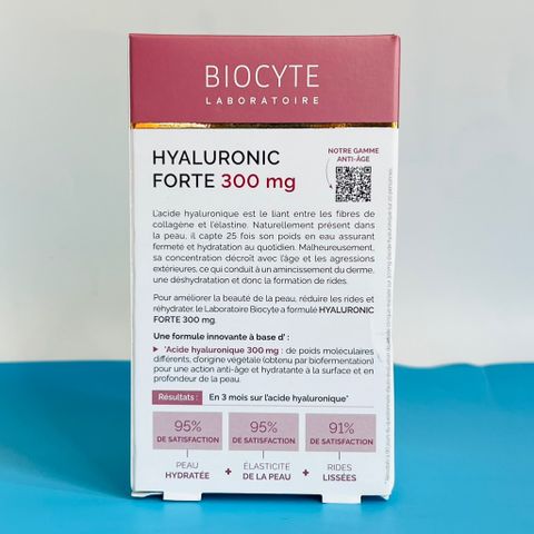 Viên Uống Biocyte Hyaluronic Forte 300mg - Bổ Sung Hyaluronic Acid Giúp Da Căng Mịn, Giảm Nếp Nhăn, Tăng Độ Ẩm Cho Da Kém Đàn Hồi
