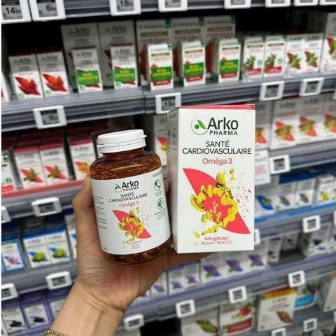 Viên Uống Dầu Cá Arkopharma Omega 3 - Hỗ Trợ Tim Mạch, Bổ Não và Cải Thiện Thị Lực - Hộp 180 Viên
