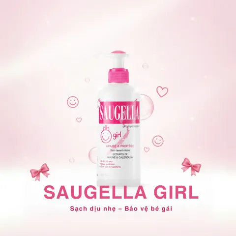 Dung Dịch Vệ Sinh Bé Gái Saugella Girl 200ml - An Toàn, Dịu Nhẹ, Bảo Vệ Vùng Kín Hằng Ngày Cho Bé Từ 3-12 Tuổi