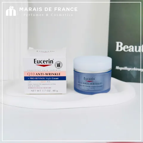 Kem Dưỡng Eucerin Q10 Anti-Wrinkle 48g - Chăm Sóc Da Nhạy Cảm, Cấp Ẩm Sâu, Làm Mờ Nếp Nhăn, Dưỡng Da Mịn Màng