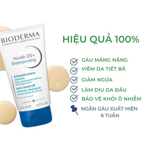 Dầu Gội Bioderma Nodé DS+ 125ml - Giải Pháp Hiệu Quả Cho Da Đầu Gàu Nấm, Ngứa, Phù Hợp Da Nhạy Cảm