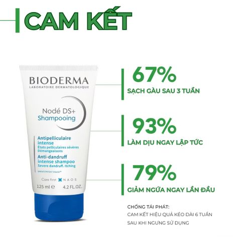 Dầu Gội Bioderma Nodé DS+ 125ml - Giải Pháp Hiệu Quả Cho Da Đầu Gàu Nấm, Ngứa, Phù Hợp Da Nhạy Cảm