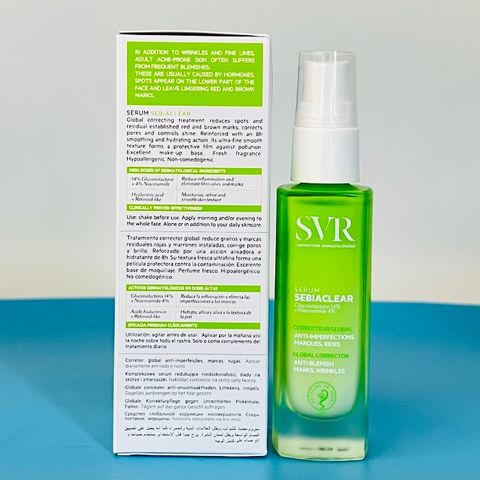 Serum Giảm Mụn SVR Sebiaclear 30ml - Mờ Thâm, Kiểm Soát Dầu Cho Da Dầu, Sữa Lỏng Giúp Bề Mặt Da Mịn Màng, Sáng Khỏe