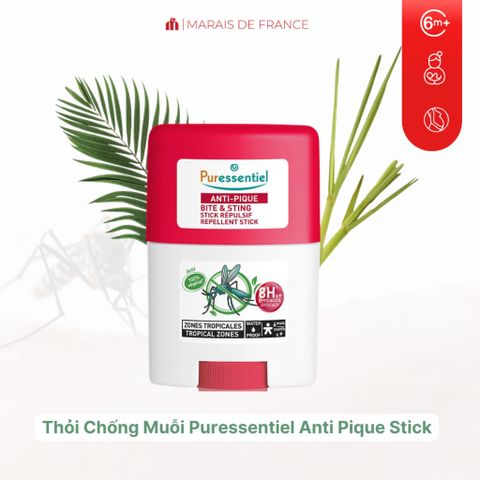 Thanh Chống Muỗi Puressentiel 20ml - An Toàn Cho Bé, Mẹ Bầu & Da Nhạy Cảm, Hiệu Quả 8,5h, Thiên Nhiên Không Chất Độc