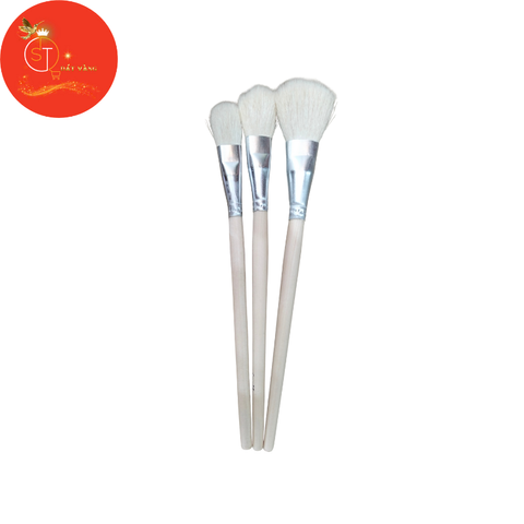 Bộ 3 cọ lông thỏ dùng quét keo phủ - Dụng cụ vệ sinh và dặm vàng cho hoạ sĩ và thợ thi công