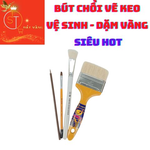 Combo Bút Chổi Cọ Siêu Bền Đẹp - Bộ 4 Đầu Vẽ Chất Lượng, Không Rụng Lông, Phù Hợp Vẽ Keo Dát Vàng và Họa Tiết Nhỏ