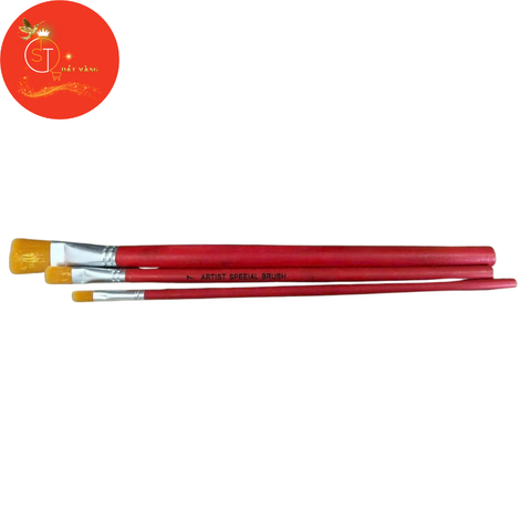 Bộ 3 Cọ Chổi Cước Cán Đỏ Quét Keo Phủ & Vệ Sinh - Dặm Vàng Siêu Tiện Lợi cho Công Việc Hàng Ngày