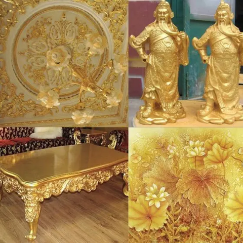 Combo 9 Chổi Cọ Lông Thỏ Quét Vẽ Keo Dát Vàng - Vệ Sinh Và Dặm Vàng Tiện Lợi, Bền Đẹp, Không Rụng Lông