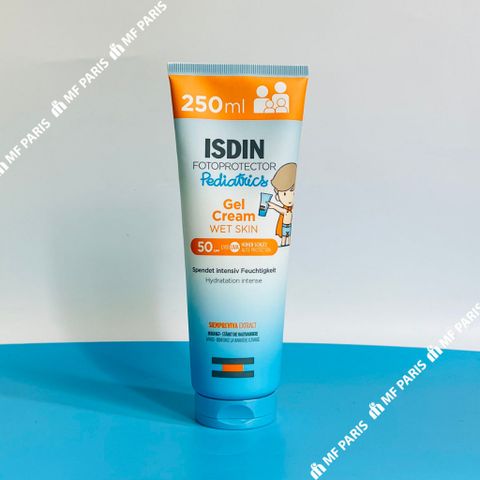 Kem Chống Nắng ISDIN Fotoprotector Pediatrics Gel Cream Wet Skin SPF50 250ml - Bảo Vệ Da Bé Tối Ưu, Không Nhờn Rít, An Toàn Cho Trẻ Em