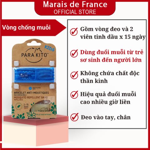 Vòng Đeo Tay Chống Muỗi Trẻ Em PARA’KITO™ An Toàn – Nhiều Màu Sắc, Họa Tiết Tươi Vui, Không Kèm Viên Tinh Dầu, Sản Phẩm Chính Hãng Pháp