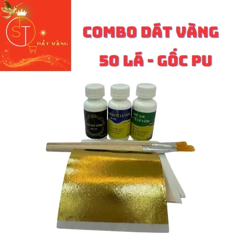 Combo 50 lá dát vàng gốc PU trải nghiệm dùng cho gỗ, kim loại, nhựa, đá, thủy tinh, gốm sứ siêu rẻ và tiện lợi 423298