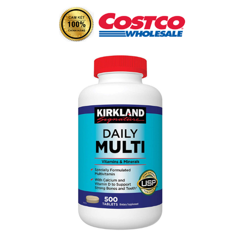 Vitamin Tổng Hợp Kirkland Signature Daily Multi 500 Viên - Bổ Sung Vitamine và Khoáng Chất Thiết Yếu Cho Người Lớn Từ Mỹ