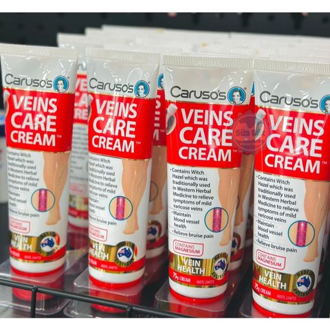 Kem bôi hỗ trợ giãn tĩnh mạch Caruso’s Veins Clear Cream Úc 100g